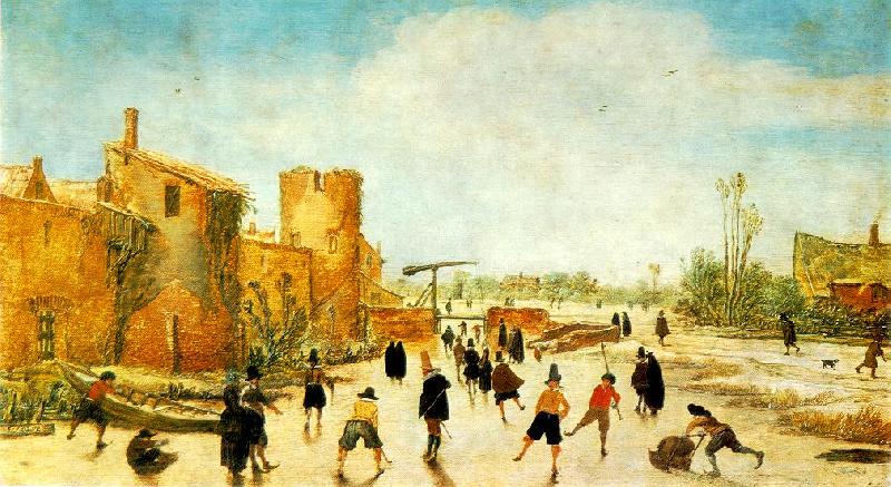 VELDE, Esaias van de The Joy of Ice on the Wallgraben t oil painting picture
